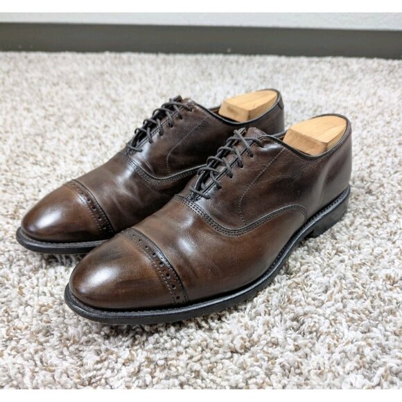 Allen Edmonds Fifth Avenue Leather Cap Toe Oxford Dress Shoes Men's 9 D Brown